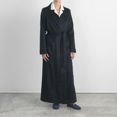 Women's Long Cashmere Dressing Gown With Piping